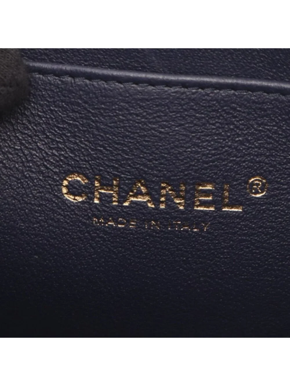 Chanel Shoulder Bag Quilted Vanity 2-Way Navy Caviar Leather Chain